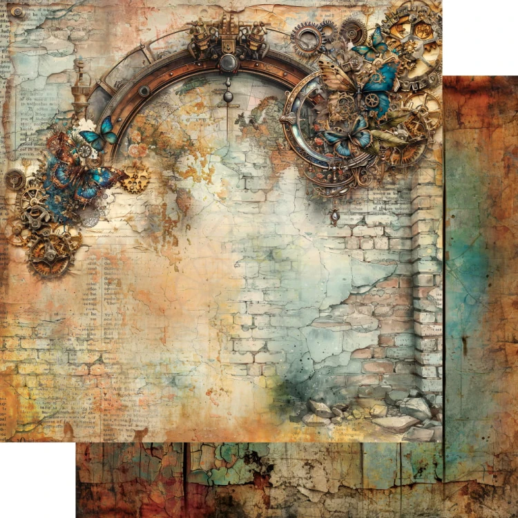 Zestaw papierów do scrapbookingu 20x20 Steampunk Time AA-ST-08 Alchemy of Art