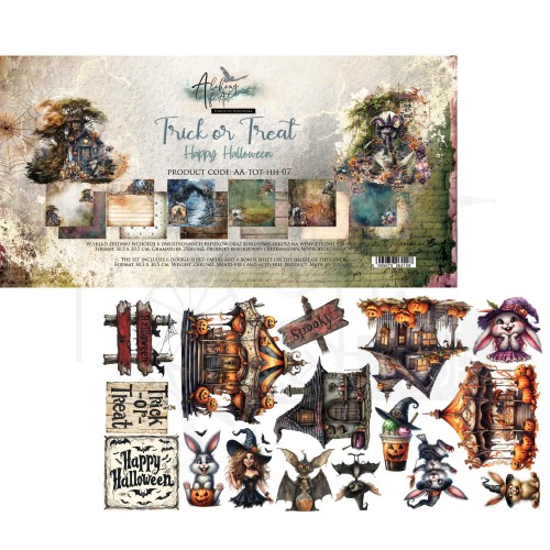 Zestaw papierów do scrapbookingu 30x30 Trick or Treat - Happy Halloween AA-TOT-HH-07 Alchemy of Art