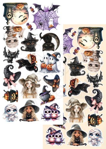 Zestaw papierów 15x30 dodatki do samodzielnego wycięcia Trick or Treat - Happy Halloween AA-TOT-HH-10 Alchemy of Art