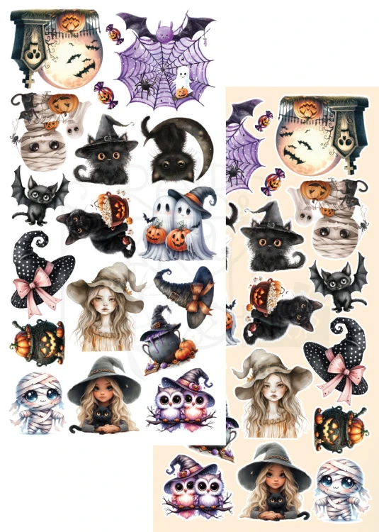 Zestaw papierów 15x30 dodatki do samodzielnego wycięcia Trick or Treat - Happy Halloween AA-TOT-HH-10 Alchemy of Art