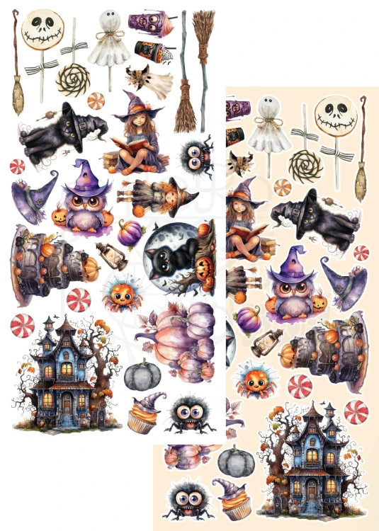Zestaw papierów 15x30 dodatki do samodzielnego wycięcia Trick or Treat - Happy Halloween AA-TOT-HH-10 Alchemy of Art