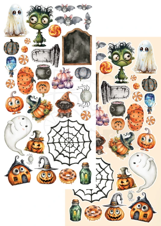 Zestaw papierów 15x30 dodatki do samodzielnego wycięcia Trick or Treat - Happy Halloween AA-TOT-HH-10 Alchemy of Art