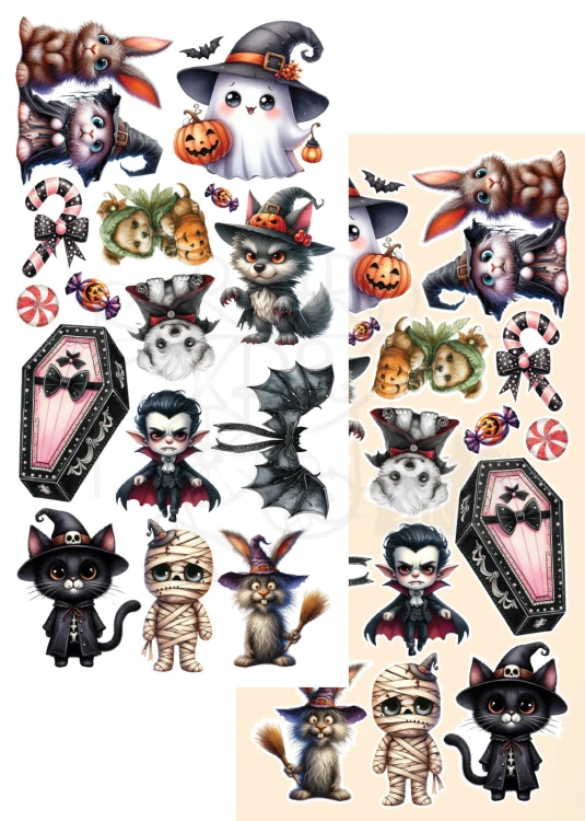Zestaw papierów 15x30 dodatki do samodzielnego wycięcia Trick or Treat - Happy Halloween AA-TOT-HH-10 Alchemy of Art