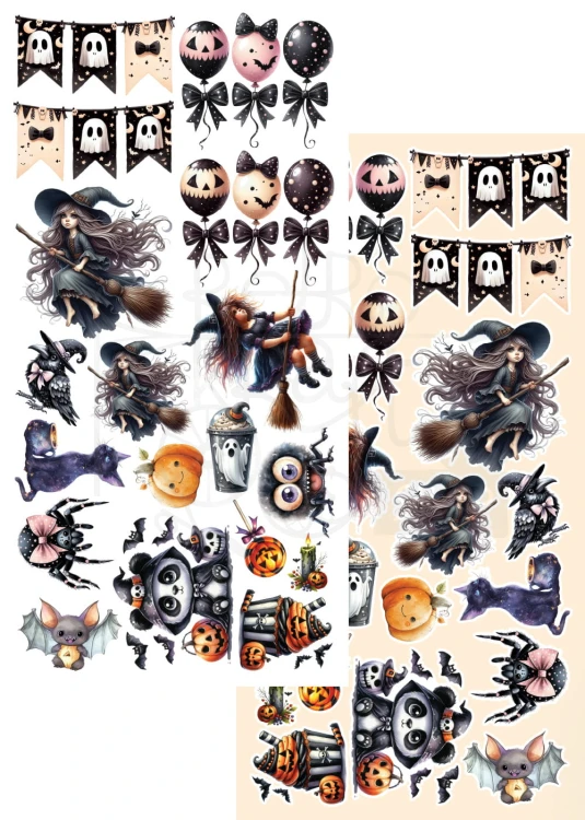 Zestaw papierów 15x30 dodatki do samodzielnego wycięcia Trick or Treat - Happy Halloween AA-TOT-HH-10 Alchemy of Art