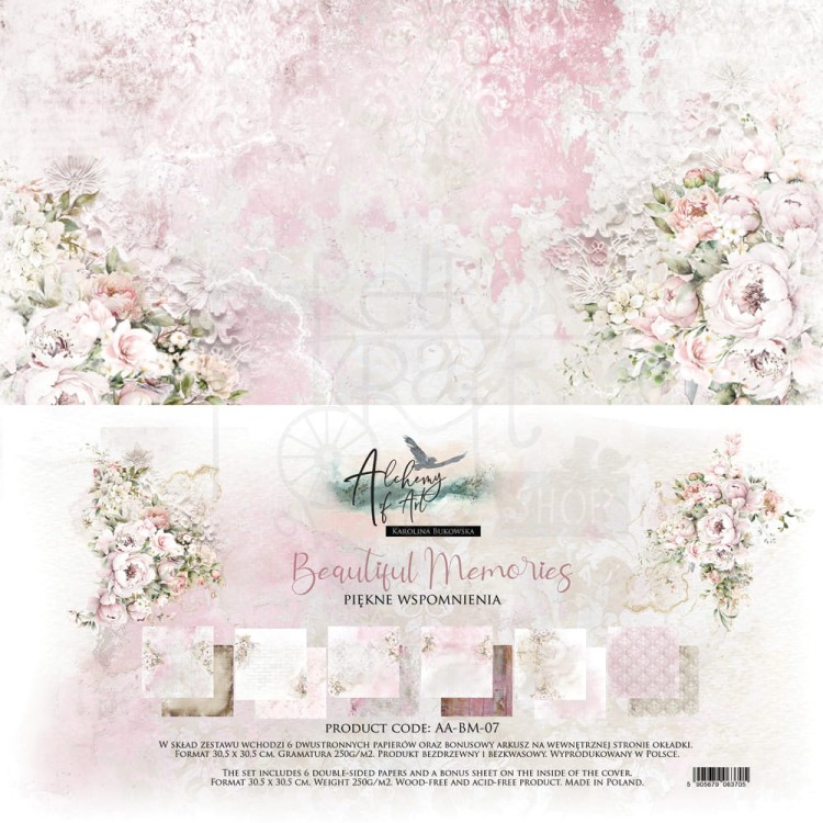 Zestaw papierów do scrapbookingu 30x30 Beautiful Memories AA-BM-07 Alchemy of Art