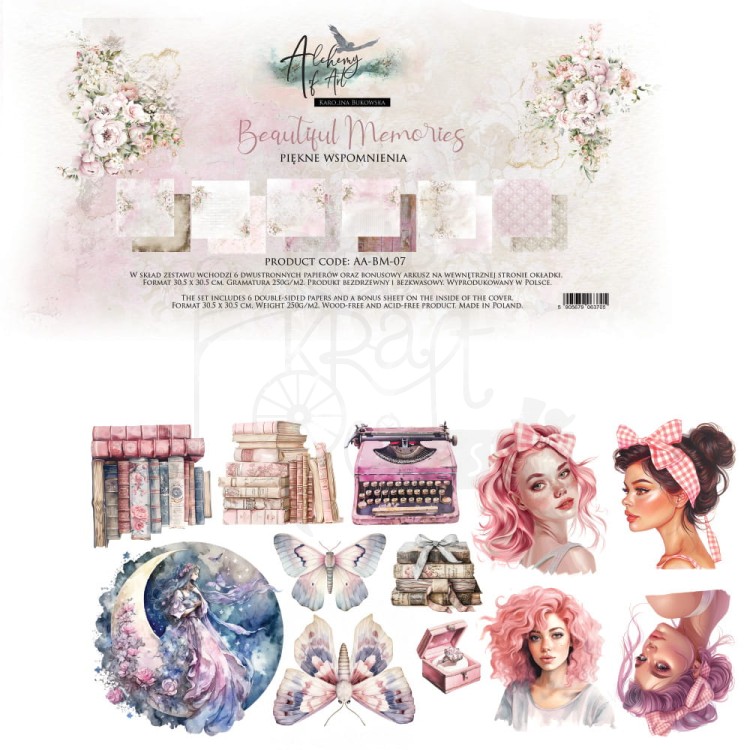 Zestaw papierów do scrapbookingu 30x30 Beautiful Memories AA-BM-07 Alchemy of Art
