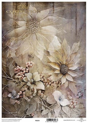 Pergamin do scrapbookingu A4 Zimowy bukiet P0254 ITD Collection