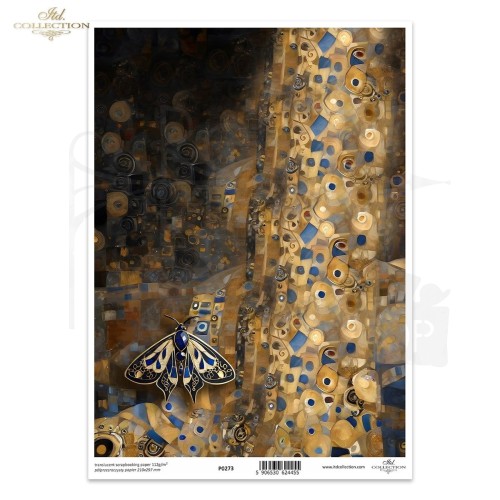 Pergamin do scrapbookingu A4 Inspired by Klimt - ważki i motyle P0273 ITD Collection