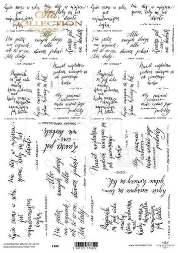 Folia przezroczysta A4 Sentencje po polsku F100 ITD Collection