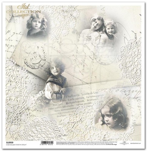 Papier do scrapbookingu 30x30 Angielska róża - listy SL0959 ITD Collection