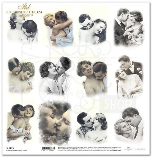 Papier do scrapbookingu 30x30 Zakochani retro SL1113 ITD Collection