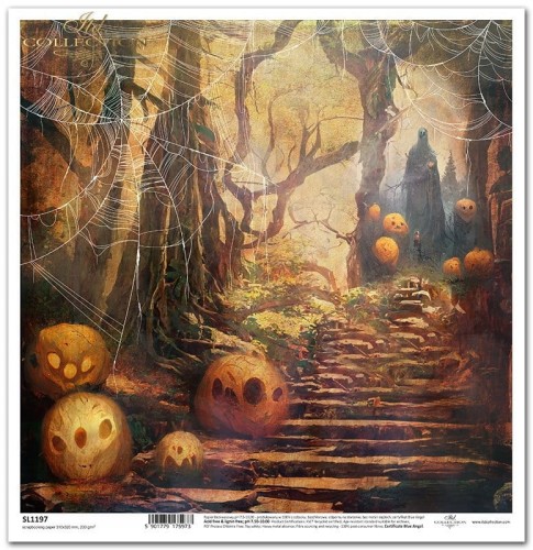 Papier do scrapbookingu 30x30 Halloween - tajemniczy las SL1197 ITD Collection