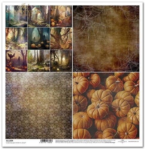 Papier do scrapbookingu 30x30 Halloween - tajemniczy las SL1204 ITD Collection