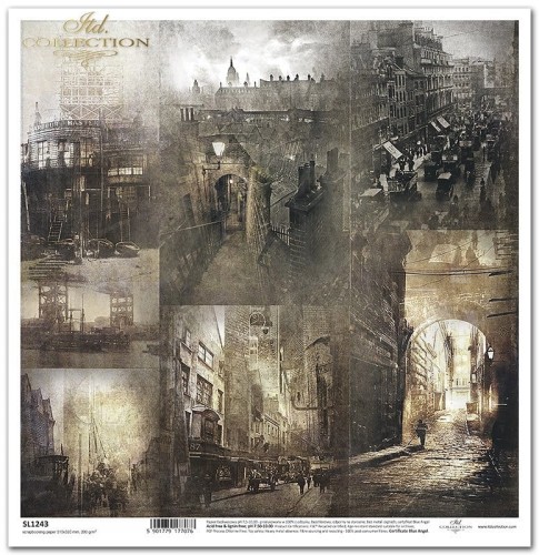 Papier do scrapbookingu 30x30 Gothic Stories - miasta nocą SL1243 ITD Collection