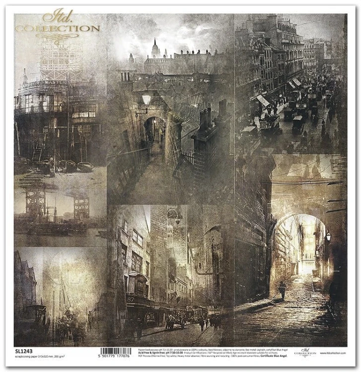 Papier do scrapbookingu 30x30 Gothic Stories - miasta nocą SL1243 ITD Collection