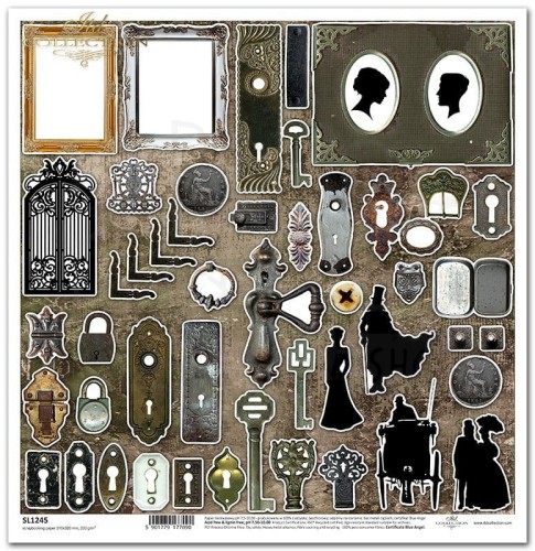 Papier do scrapbookingu 30x30 Gothic Stories - elementy do wycinania SL1245 ITD Collection