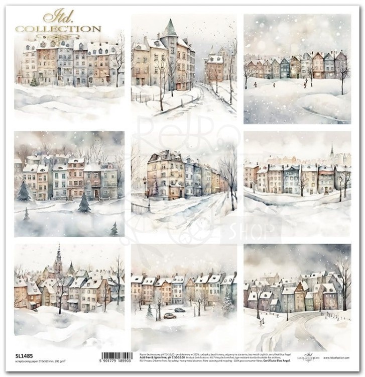 Papier do scrapbookingu 30x30 Kamieniczki miasto SL1485 ITD Collection