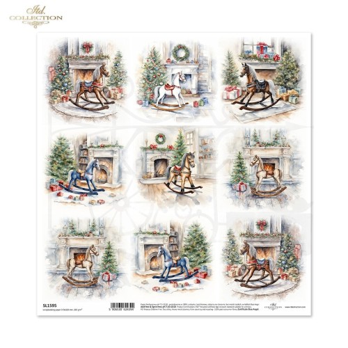 Papier do scrapbookingu 30x30 Koniki na biegunach SL1595 ITD Collection