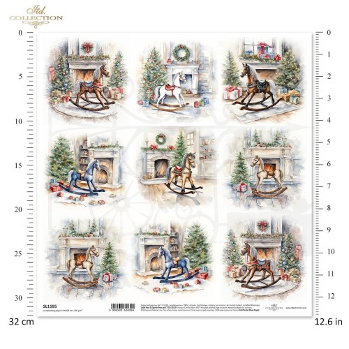 Papier do scrapbookingu 30x30 Koniki na biegunach SL1595 ITD Collection