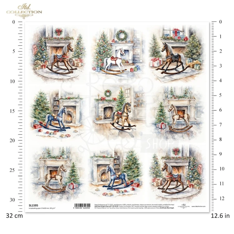 Papier do scrapbookingu 30x30 Koniki na biegunach SL1595 ITD Collection