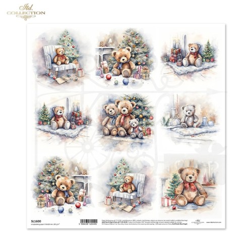 Papier do scrapbookingu 30x30 Misie SL1600 ITD Collection