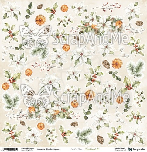 Papier 30x30 elementy do wycięcia Christmas 20 ScrapAndMe