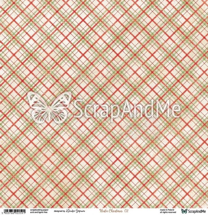 Papier do scrapbookingu 30x30 Rustic Christmas 01/02 ScrapAndMe