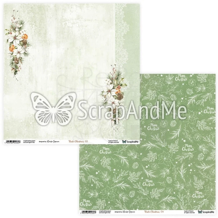 Papier do scrapbookingu 30x30 Rustic Christmas 03/04 ScrapAndMe