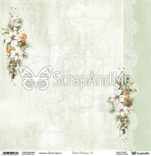Papier do scrapbookingu 30x30 Rustic Christmas 03/04 ScrapAndMe