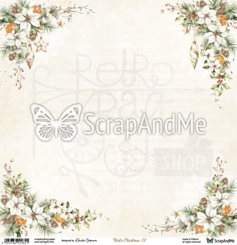 Papier do scrapbookingu 30x30 Rustic Christmas 07/08 ScrapAndMe