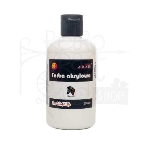 Farba akrylowa biała 250ml FT-4483 Aliga