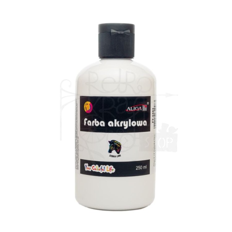 Farba akrylowa biała 250ml FT-4483 Aliga
