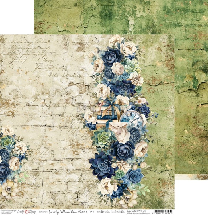 Zestaw papierów do scrapbookingu 20x20 Lovely When You Read CC-C62-LWR-07 Craft O’Clock