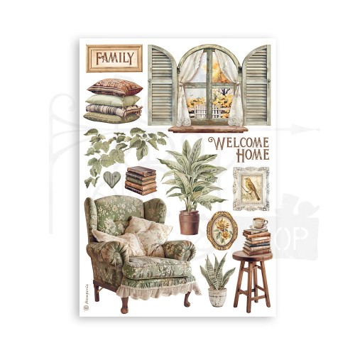 Papier washi A5 Golden Harmony 8 arkuszy SBW11 Stamperia