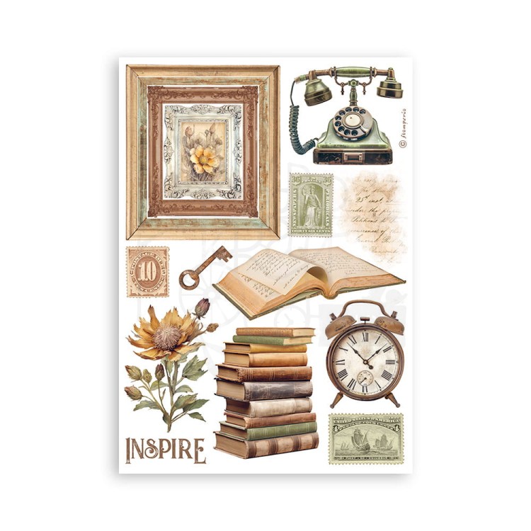 Papier washi A5 Golden Harmony 8 arkuszy SBW11 Stamperia
