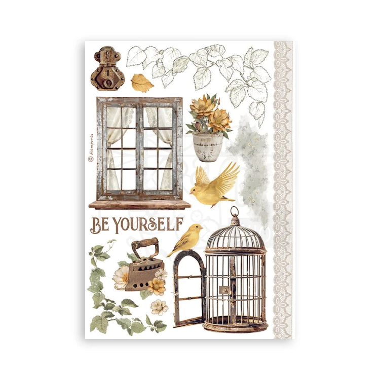 Papier washi A5 Golden Harmony 8 arkuszy SBW11 Stamperia