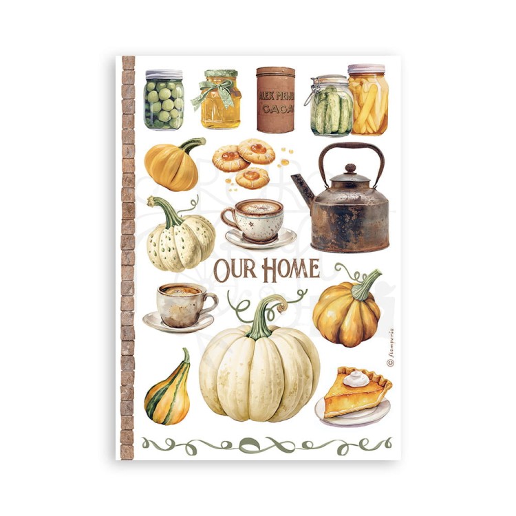 Papier washi A5 Golden Harmony 8 arkuszy SBW11 Stamperia