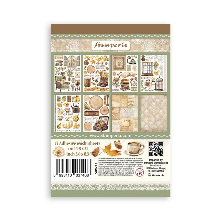 Papier washi A5 Golden Harmony 8 arkuszy SBW11 Stamperia