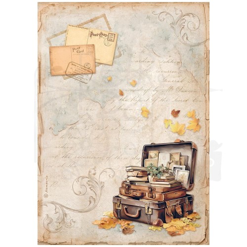 Papier ryżowy do decoupage A4 Golden Harmony Kuferek DFSA4948 Stamperia
