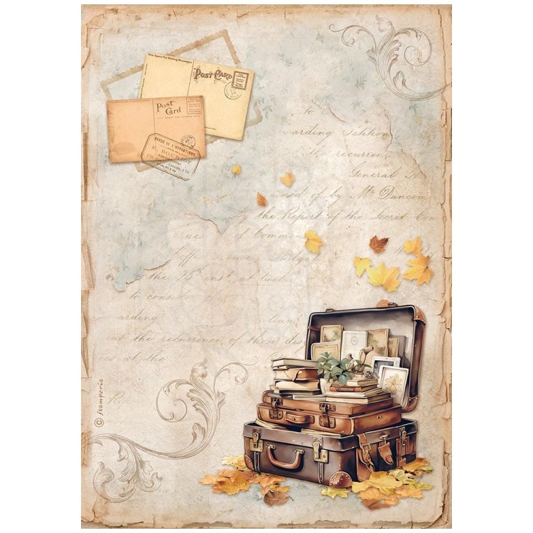Papier ryżowy do decoupage A4 Golden Harmony Kuferek DFSA4948 Stamperia