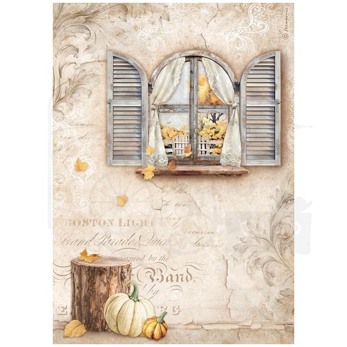Papier ryżowy do decoupage A4 Golden Harmony Okienko DFSA4949 Stamperia