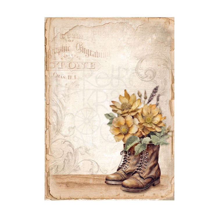 Papier ryżowy A6 Golden Harmony Backgrounds tła - zestaw 8szt DFSAK6029 Stamperia