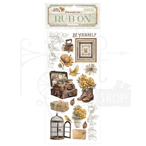 Rub-on transfer 10x21.6cm Golden Harmony Akcesoria Mix DFLRB115 Stamperia