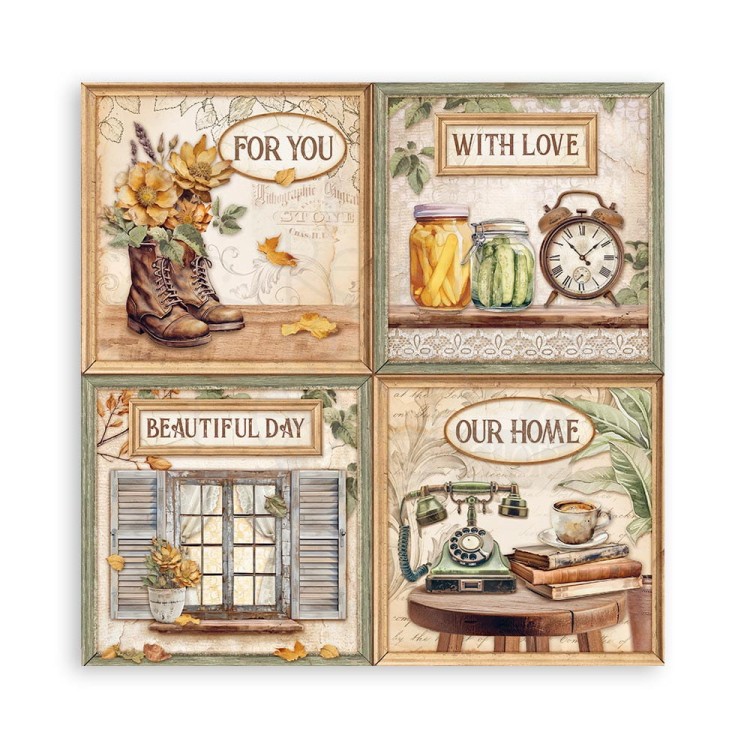 Zestaw papierów jednostronnych do scrapbookingu 20x20 Golden Harmony 22 arkusze SBBSXB05 Stamperia