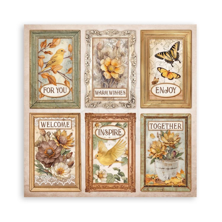 Zestaw papierów jednostronnych do scrapbookingu 20x20 Golden Harmony 22 arkusze SBBSXB05 Stamperia