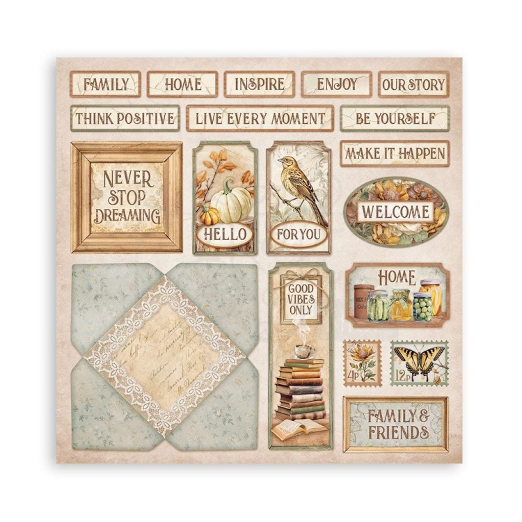 Zestaw papierów jednostronnych do scrapbookingu 20x20 Golden Harmony 22 arkusze SBBSXB05 Stamperia