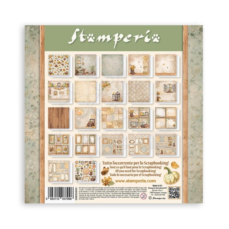 Zestaw papierów jednostronnych do scrapbookingu 20x20 Golden Harmony 22 arkusze SBBSXB05 Stamperia