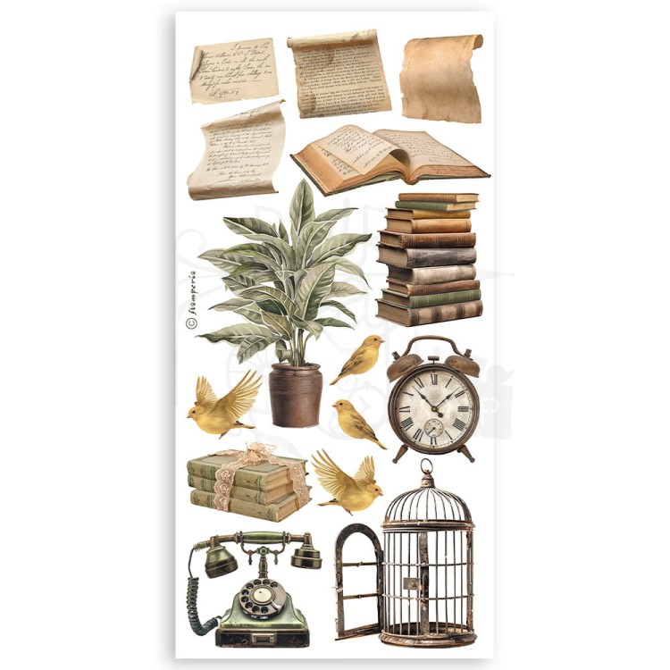 Ozdoby papierowe Die-cuts 15x30cm Golden Harmony 4 arkusze SBBCT01 Stamperia