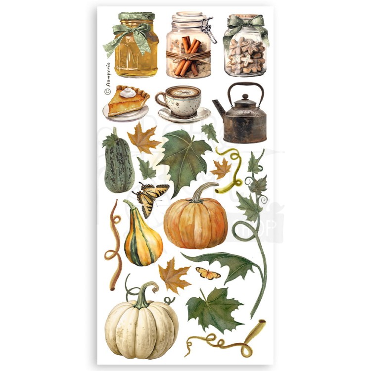 Ozdoby papierowe Die-cuts 15x30cm Golden Harmony 4 arkusze SBBCT01 Stamperia
