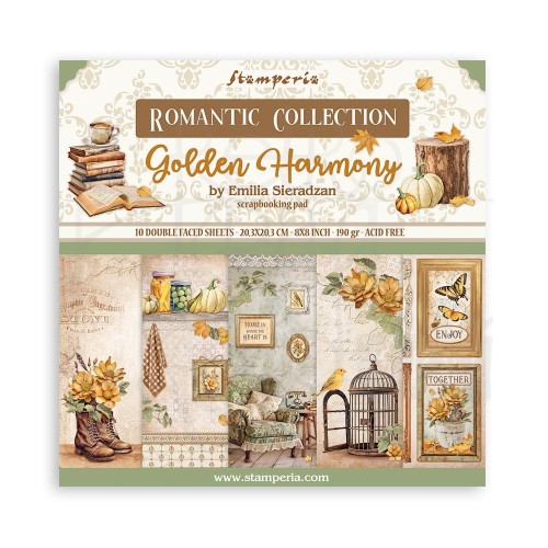 Zestaw papierów do scrapbookingu 20x20 Golden Harmony SBBS114 Stamperia